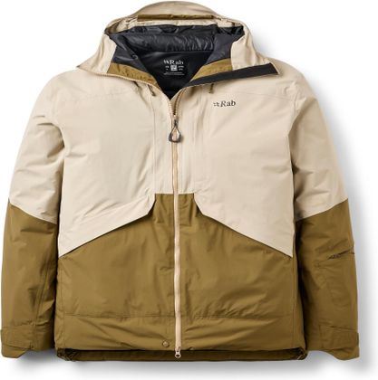 Rab Novaline Jacket in Beige und Oliv, gefütterte Freeskijacke