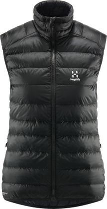 Haglöfs Roc Down Vest in Schwarz, gesteppte Damen-Daunenweste