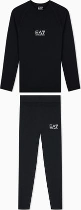 EA7 Ski U Seamless Kit in Schwarz, Oberteil und lange Hose
