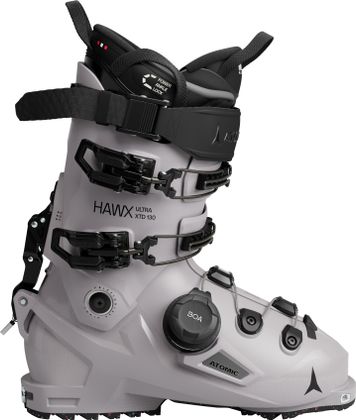 Atomic Hawx Ultra XTD 130 BOA in Hellgrau mit schwarzen Schnallen