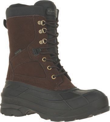 Kamik Nation Plus, Schneestiefel mit braunem Wildlederschaft und schwarzer Gummischale