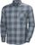 washed navy buffalo plaid- (601)