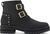 black nubuck leather/studs