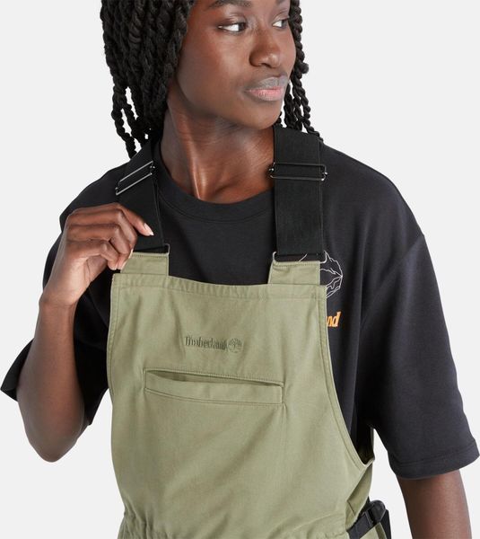 Womens Solid Overall Dress
