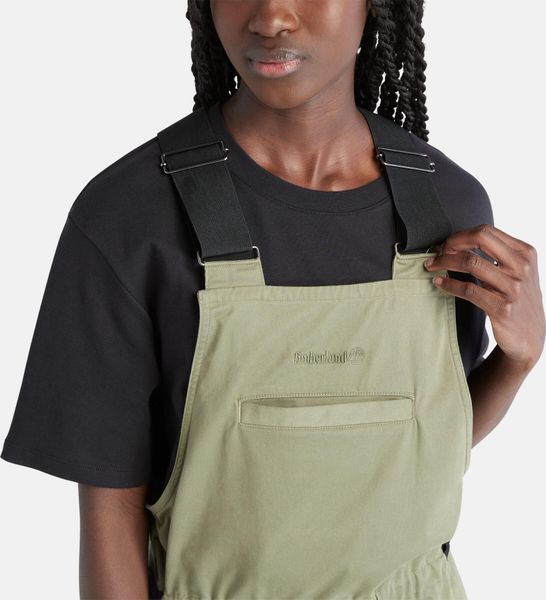 Womens Solid Overall Dress