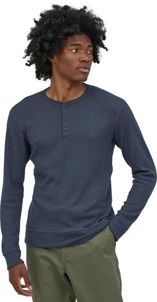 M's Long Sleeve Waffle Knit Henley