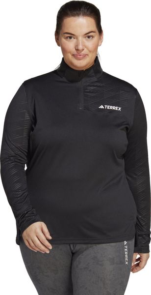 Multi Half Zip Longsleeve Tee Plus Size