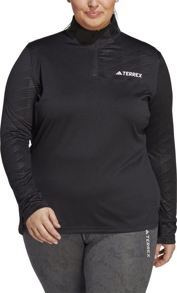 Multi Half Zip Longsleeve Tee Plus Size