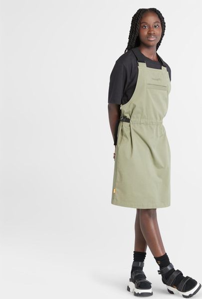 Womens Solid Overall Dress