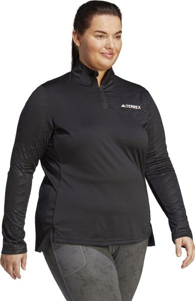 Multi Half Zip Longsleeve Tee Plus Size