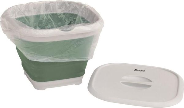 Collaps Bucket Square W/Lid Shadow Green