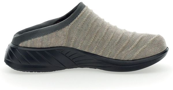 Lady 3D Ribs Sabot Wool Black Sole