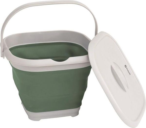 Collaps Bucket Square W/Lid Shadow Green