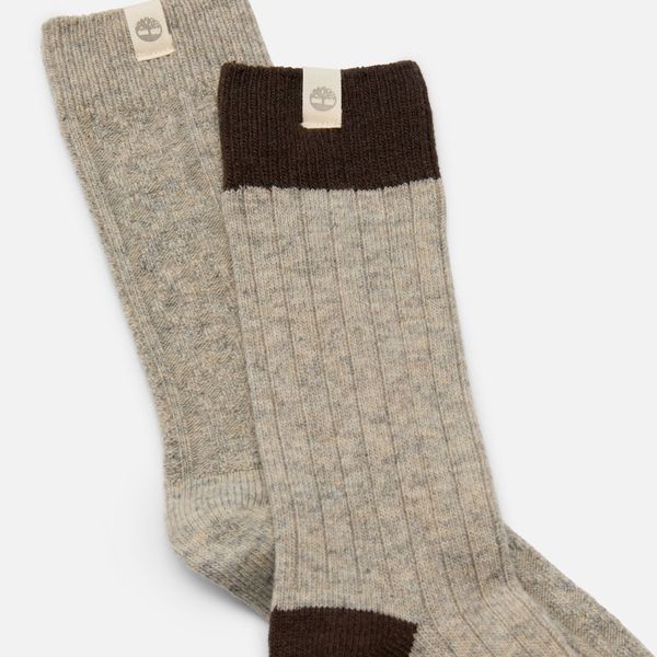 Mens 2 Pack Cable Knit Crew