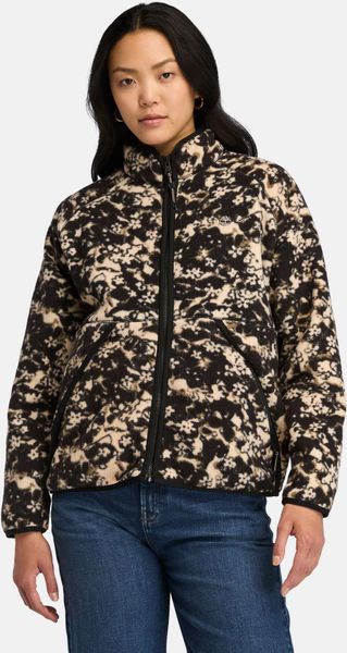Womens Printed Full-zip Sherpa Fleece Jacket