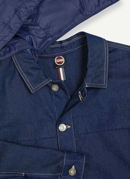 Jacket With Detachable Hood Made BY Denim-effect Gabardine
