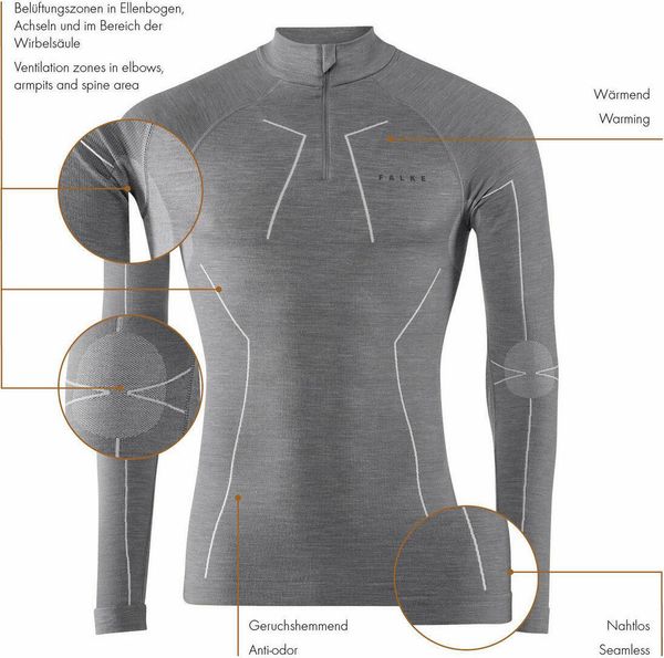 Herren Langarmshirt Wool-tech