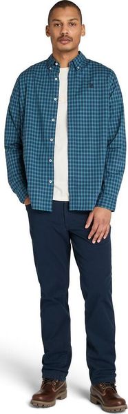 Mens Stretch Poplin Gingham Shirt