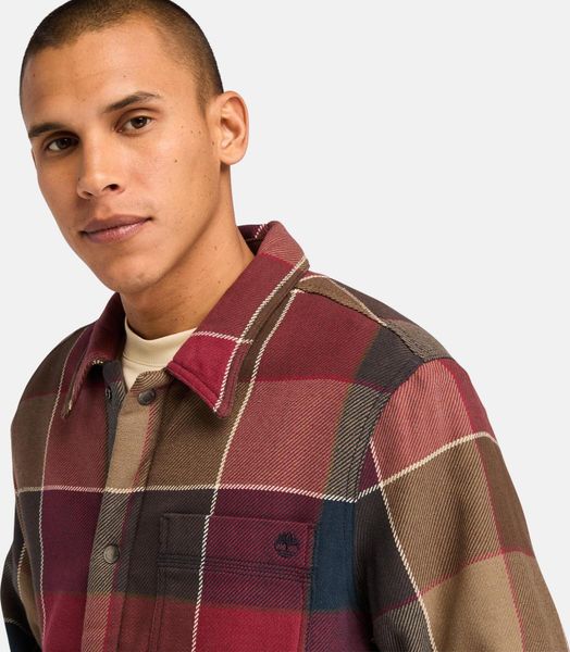 Mens Sherpa Lined Plaid Overshirt