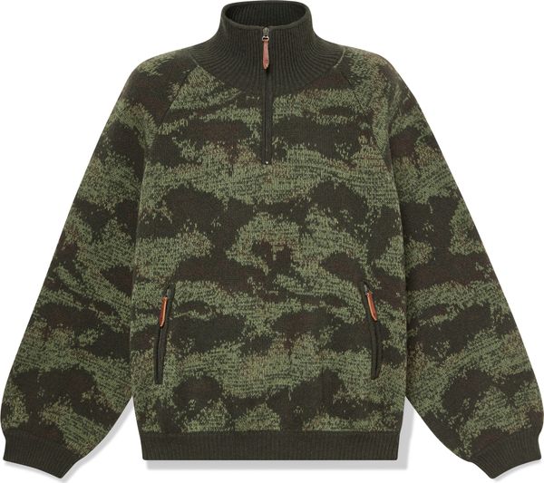 Mens Camo 1/4 Zip Sweater