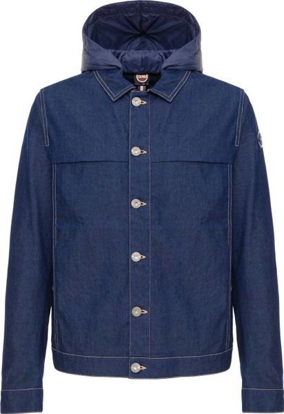 Jacket With Detachable Hood Made BY Denim-effect Gabardine