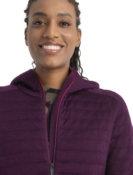 W Mer Tencel Zoneknit Long Sleeve Zip Hoodie