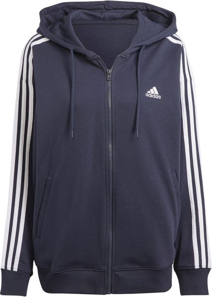 Essentials 3-STRIPES French Terry Oversized Full Zip Hoodie