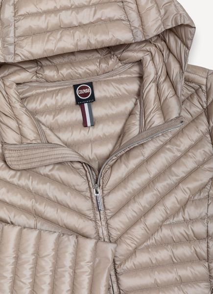 Hoodie Quilted Jacket, Natural Down Light Weight
