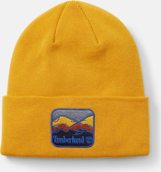 Mens Beanie With Mountain Patch