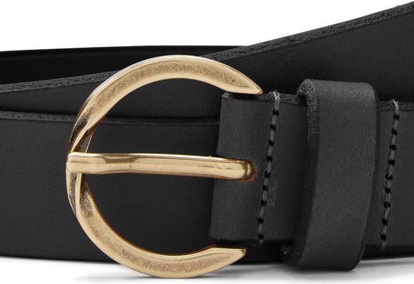Womens 30mm Natural Leather Belt Twisted Buckle