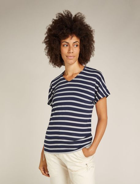 Women Merino Blend Drayden Reversible Short Sleeve Top Stripe
