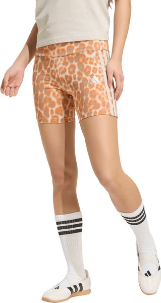 Seasonal Essentials Leopard Print Biker Shorts With 3-Stripes Women