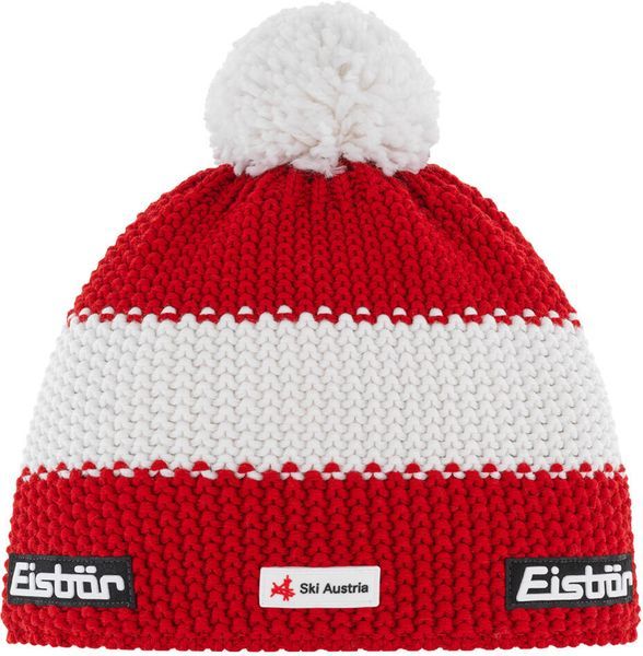 Čepice Eisbär Jamie Pompon MÜ SKA tm. červená/ šedá bambule 33137-043