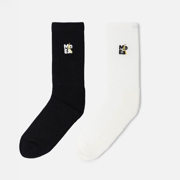 Moea Socks 2X Banana White + Black