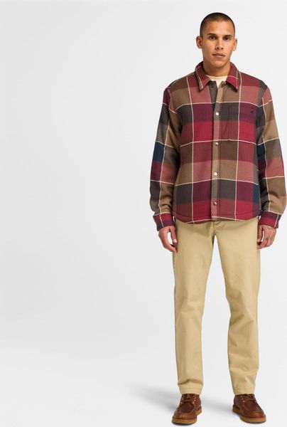 Mens Sherpa Lined Plaid Overshirt