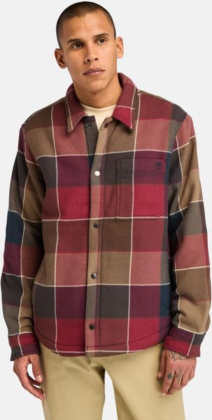 Mens Sherpa Lined Plaid Overshirt