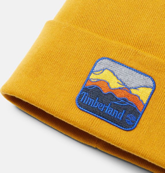 Mens Beanie With Mountain Patch