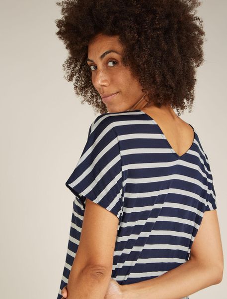 Women Merino Blend Drayden Reversible Short Sleeve Top Stripe
