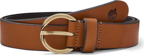 Womens 30mm Natural Leather Belt Twisted Buckle