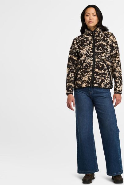 Womens Printed Full-zip Sherpa Fleece Jacket