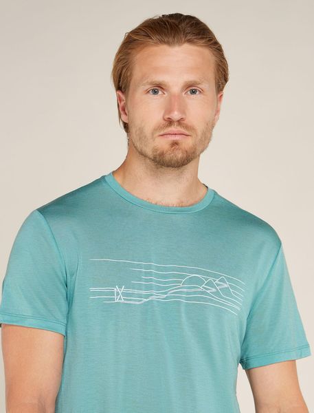 Men Merino Blend Core Short Sleeve Tee Ski Stripes