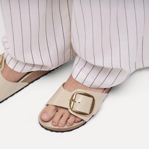 Madrid Big Buckle Natural Leather Patent Women