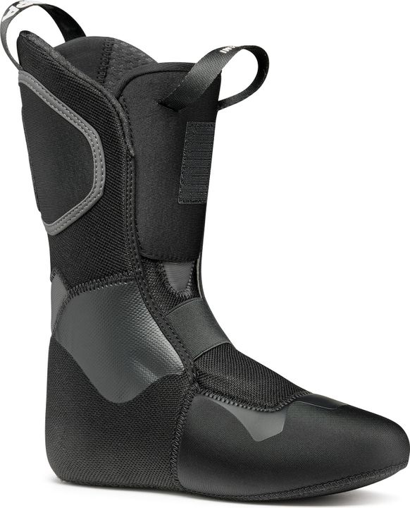 Schwarzer Innenschuh eines Scarpa-Tourenskischuhs mit grauen Einsätzen